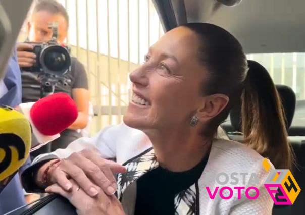 Claudia Sheinbaum llama a votar antes de sufragar en su casilla